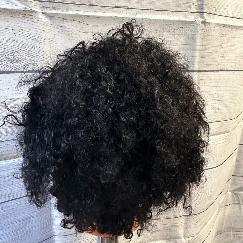 Human Curly Black Wig for Women - Picture 3 of 4
